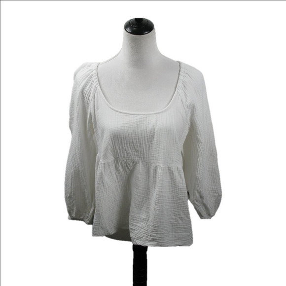 Universal Thread Tops - Universal Thread White 100% Cotton Pull Over Blouse Size Small
